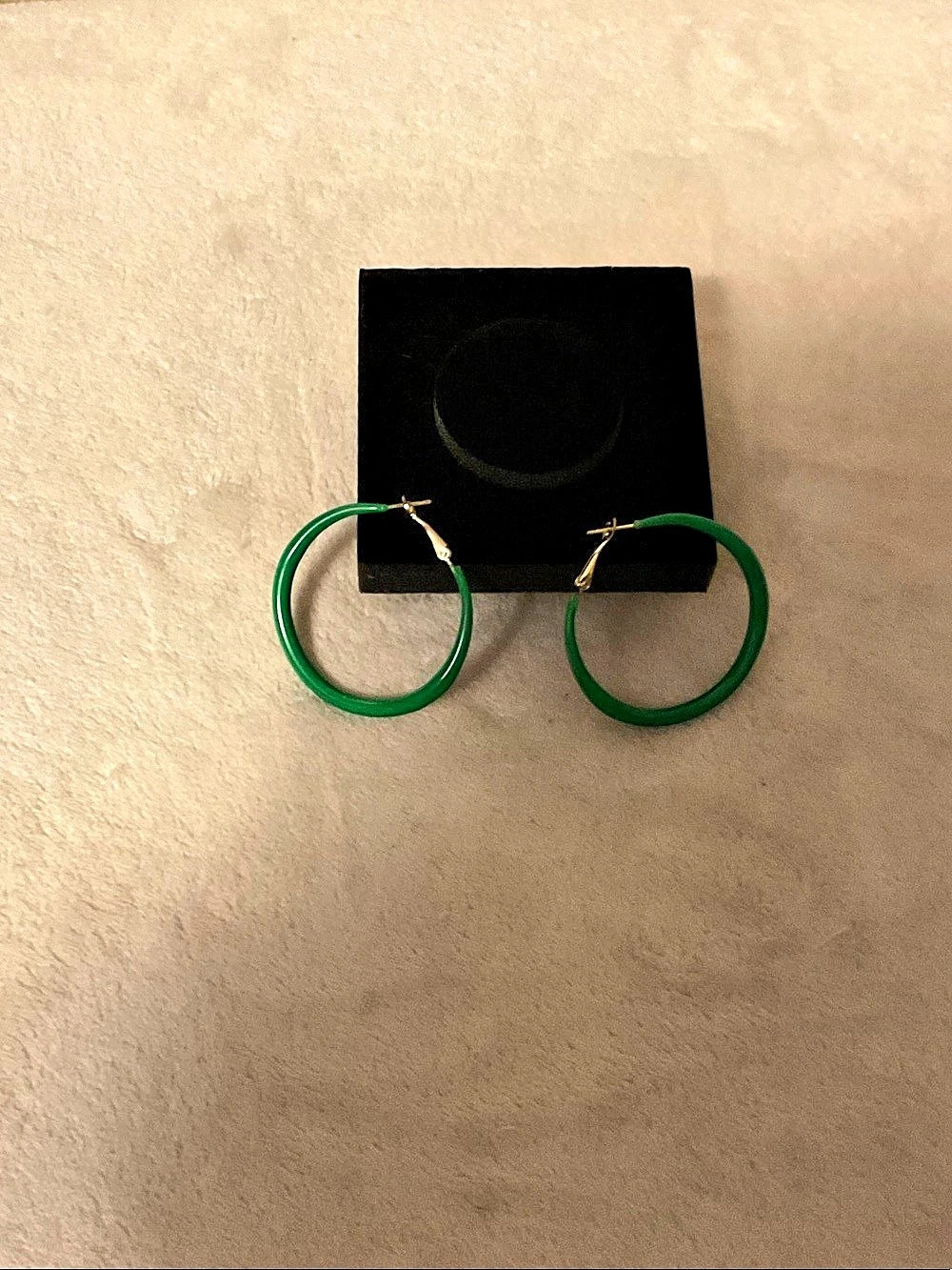 Green Hoop Earrings Like New